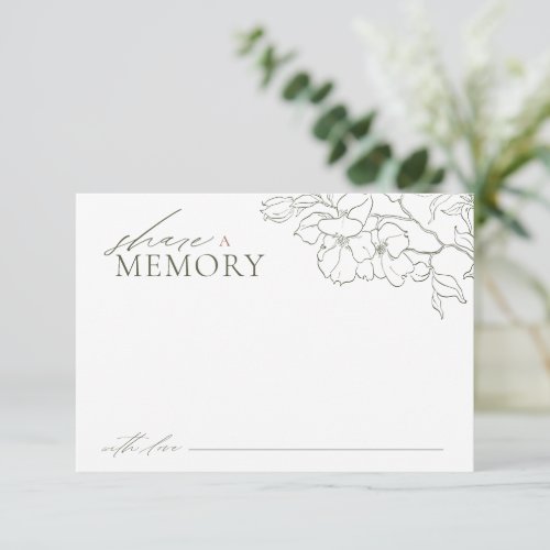 Sage Green elegant floral share a memory card
