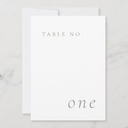 Sage Green Elegant Minimalist Table Number Card