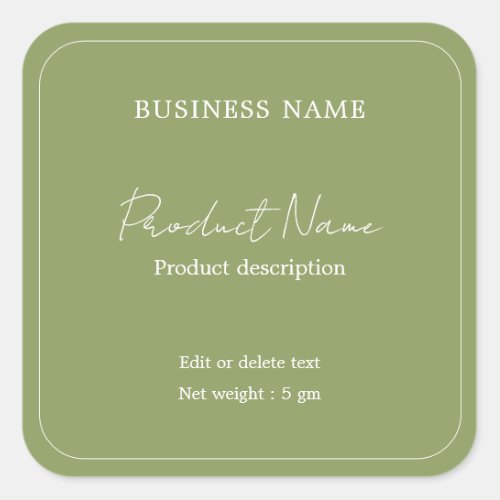 Sage Green Elegant Modern Minimal Product Label