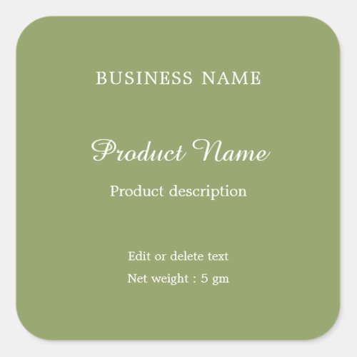 Sage Green Elegant modern minimal product label