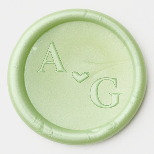Sage green  Elegant monogram wedding  Wax Seal Sticker