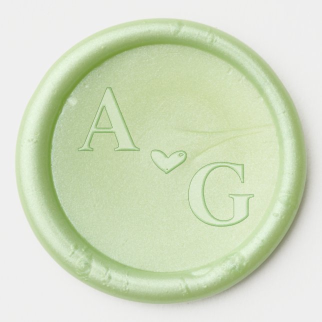 Sage green  Elegant monogram wedding  Wax Seal Sticker (Front)