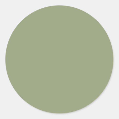 Sage Green Elegant Neutral Solid One_Color Classic Round Sticker