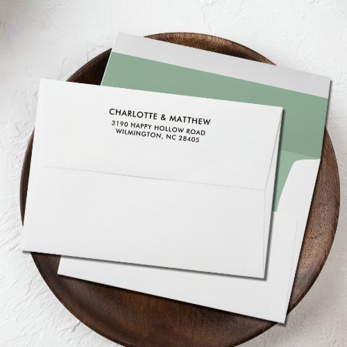 SAGE GREEN Elegant return address family name Envelope