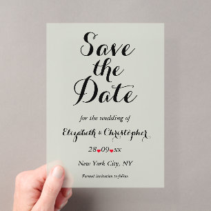 Sage Green Elegant Script Wedding Save the Date