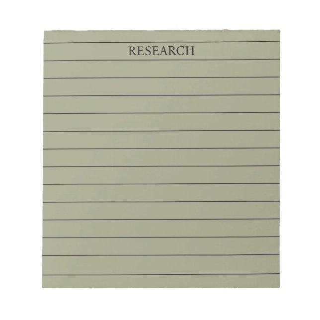 Sage Green Elegant & Serene Stationery  Notepad (Front)