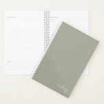 Sage Green Elegant Simple Minimalist Personalized Planner<br><div class="desc">Sage Green Elegant Simple Minimalist Personalized Notebook featuring your name and year in modern script. Our planner is here to help you achieve your goals. It provides a way to stay organized and reflect on your life. With a simple undated design, you can use this planner for any occasion: from...</div>