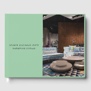 Sage Green Elegant Vacation Guest Photo Book
