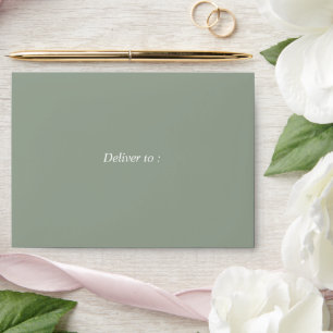 Sage green elegant wedding envelope 