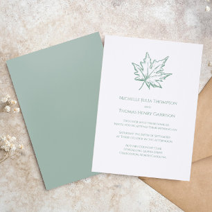 Sage Green Elegant Wedding Simple Botanical Letterpress Photo Cards