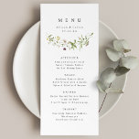 Sage Green Elegant Wildflower Rustic Boho Wedding Menu<br><div class="desc">Elegant delicate watercolor wildflower design,  with custom your own details. Pastel palettes of soft yellow,  off white,  sage green,  dusty rose,  blush pink,  burgundy,  and botanical greenery,  simple and romantic. Great floral wedding menus for modern rustic wedding,  country garden wedding,  and boho wedding in spring and summer.</div>