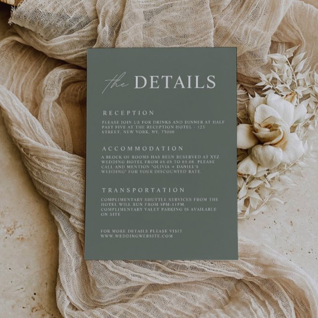 Sage Green Enclosure Card-The Details Template (Sage Green Enclosure Card-The Details Template)