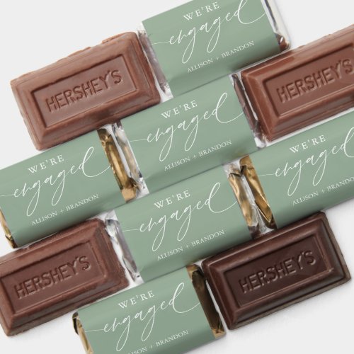 Sage Green Engagement Party Chocolate  Hersheys Miniatures