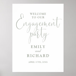 Sage Green Engagement Party Welcome Sign