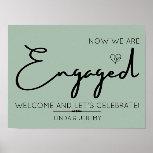 Sage Green Engagement Party Welcome Sign