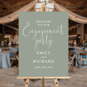 Sage Green Engagement Party Welcome Sign
