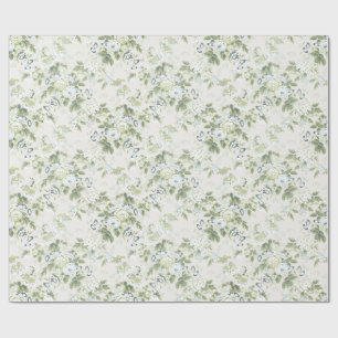 Sage Green English Chintz Wrapping Paper, Cabbage Paper