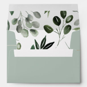 Sage Green envelope with gold post to detail