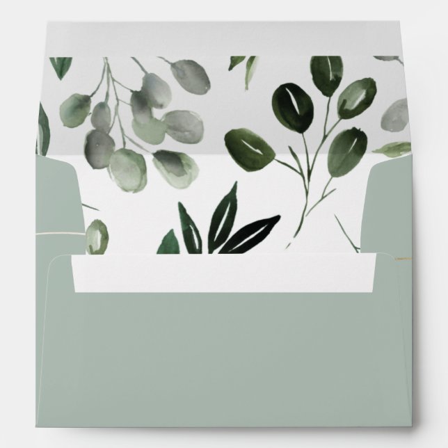 Sage Green envelope with gold post to detail (Back (Bottom))