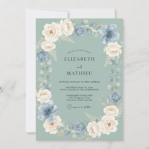 Sage Green Ethereal Anemone Wedding Invitation