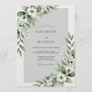 Sage Green Ethereal Blossom Wedding Invitation