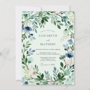 Sage Green Ethereal Spring Wedding Invitation