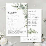 Sage Green Eucalyptus Botanical Wedding Program<br><div class="desc">Elegant and modern spring / midsummer botanical wedding program card features a bouquet of soft watercolor greenery  lush green leaves / botanical leaves / eucalyptus. Please find more matching designs and variations from my "blissweddingpaperie" store. And feel free to contact me for further customization or matching items.</div>