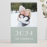 Sage Green Eucalyptus Family Photo Calendar<br><div class="desc">Custom-designed photo calendar featuring sage green and eucalyptus design.</div>