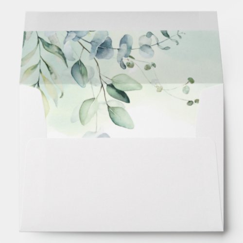 Sage Green Eucalyptus Greenery Square Wedding Envelope