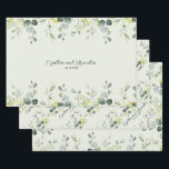 Sage Green Eucalyptus Greenery Wedding Branding  Wrapping Paper Sheets<br><div class="desc">A sage green wedding wrapping paper sheet set featuring watercolor painted eucalyptus greenery against a sage green background with your first names and wedding date branded on each sheet. Use these branded wrapping paper sheets for gift wrapping your bridal party gifts. They also make a great paper to use for...</div>