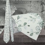 Sage Green Eucalyptus Greenery Wedding Neck Tie<br><div class="desc">A sage green wedding neck tie featuring watercolor-painted eucalyptus greenery in a sage green tone on a solid sage green background.</div>