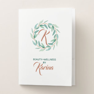 Sage-Green Eucalyptus Leafs Wreath Pocket Folder