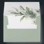 Sage Green Eucalyptus Minimalist Botanical Wedding Envelope<br><div class="desc">Elegant and modern spring / midsummer botanical wedding invitation envelope features a bouquet of soft watercolor greenery  lush green leaves / botanical leaves / eucalyptus. Please find more matching designs and variations from my "blissweddingpaperie" store. And feel free to contact me for further customization or matching items.</div>