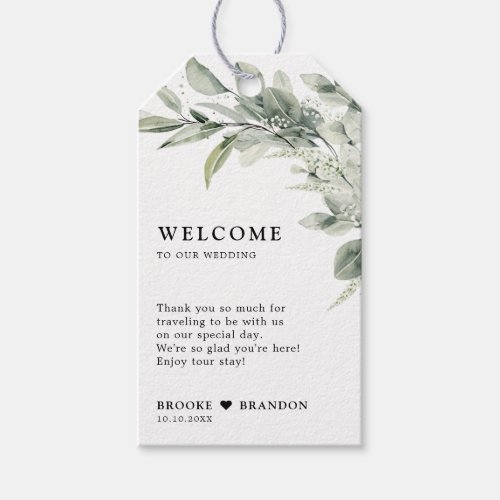Sage Green Eucalyptus Minimalist Botanical Wedding Gift Tags