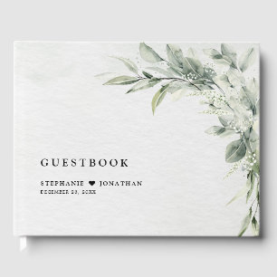 Sage Green Eucalyptus Minimalist Botanical Wedding Guest Book