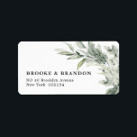 Sage Green Eucalyptus Minimalist Botanical Wedding Label<br><div class="desc">Elegant and modern spring / midsummer botanical wedding address label features a bouquet of soft watercolor greenery  lush green leaves / botanical leaves / eucalyptus. Please find more matching designs and variations from my "blissweddingpaperie" store. And feel free to contact me for further customization or matching items.</div>