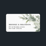 Sage Green Eucalyptus Minimalist Botanical Wedding Label<br><div class="desc">Elegant and modern spring / midsummer botanical wedding address label features a bouquet of soft watercolor greenery  lush green leaves / botanical leaves / eucalyptus. Please find more matching designs and variations from my "blissweddingpaperie" store. And feel free to contact me for further customization or matching items.</div>