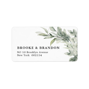 Sage Green Eucalyptus Minimalist Botanical Wedding Label