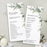Sage Green Eucalyptus Minimalist Botanical Wedding Program<br><div class="desc">Elegant and modern spring / midsummer botanical wedding program card features a bouquet of soft watercolor greenery  lush green leaves / botanical leaves / eucalyptus. Please find more matching designs and variations from my "blissweddingpaperie" store. And feel free to contact me for further customization or matching items.</div>