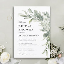 Sage Green Eucalyptus Minimalist Bridal Shower Invitation