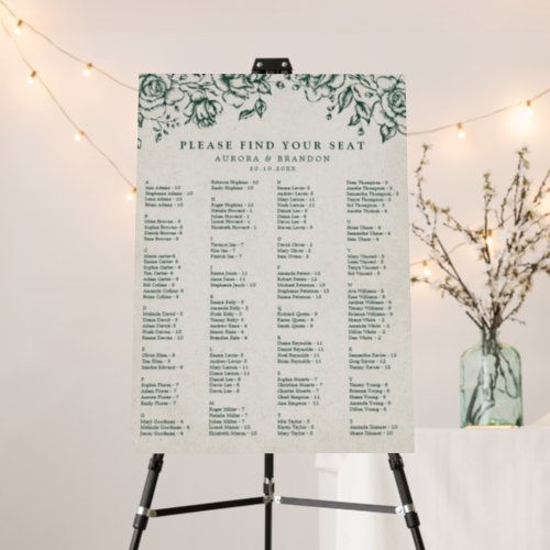 Sage Green Eucalyptus Minimalist Seating Chart Foam Board