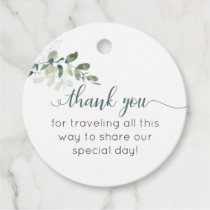 Sage Green Eucalyptus Thank You Favor Tags
