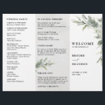 Sage Green Eucalyptus Tri fold wedding Program<br><div class="desc">Elegant and modern spring / midsummer botanical tri fold wedding program card features a bouquet of soft watercolor greenery  lush green leaves / botanical leaves / eucalyptus. Please find more matching designs and variations from my "blissweddingpaperie" store. And feel free to contact me for further customization or matching items.</div>