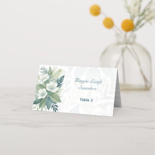 Sage Green Eucalyptus Wedding Folded Place Cards