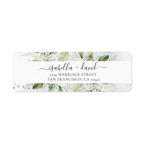 Sage Green Eucalyptus Wedding Return Address Label