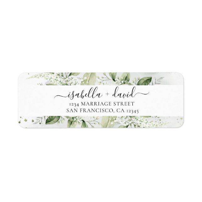 Sage Green Eucalyptus Wedding Return Address Label (Front)