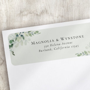 Sage Green Eucalyptus Wedding Return Label