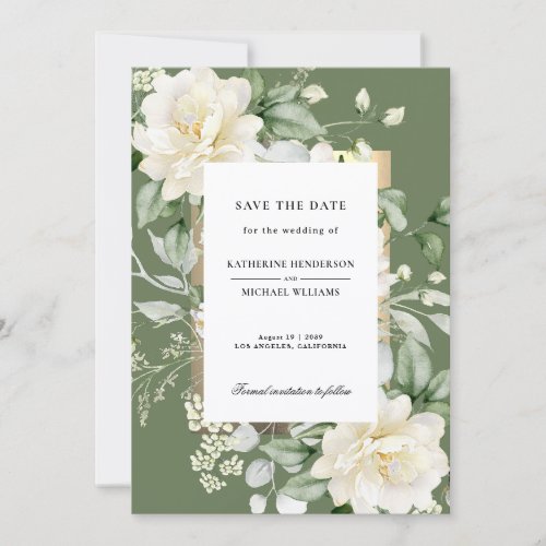 Sage Green Eucalyptus Wedding Save the Date Invita Invitation