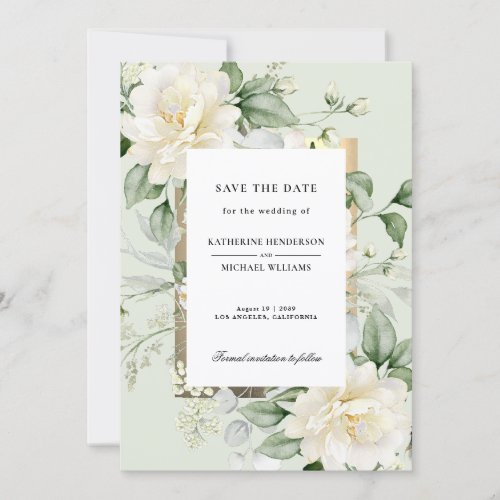 Sage Green Eucalyptus Wedding Save the Date Invita Invitation