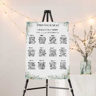Sage Green Eucalyptus Wedding Seating Chart Sign